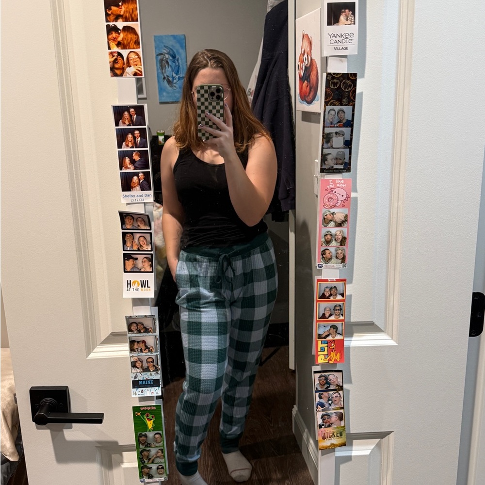 Green Plaid Lounge Pants - Picture 2 of 2